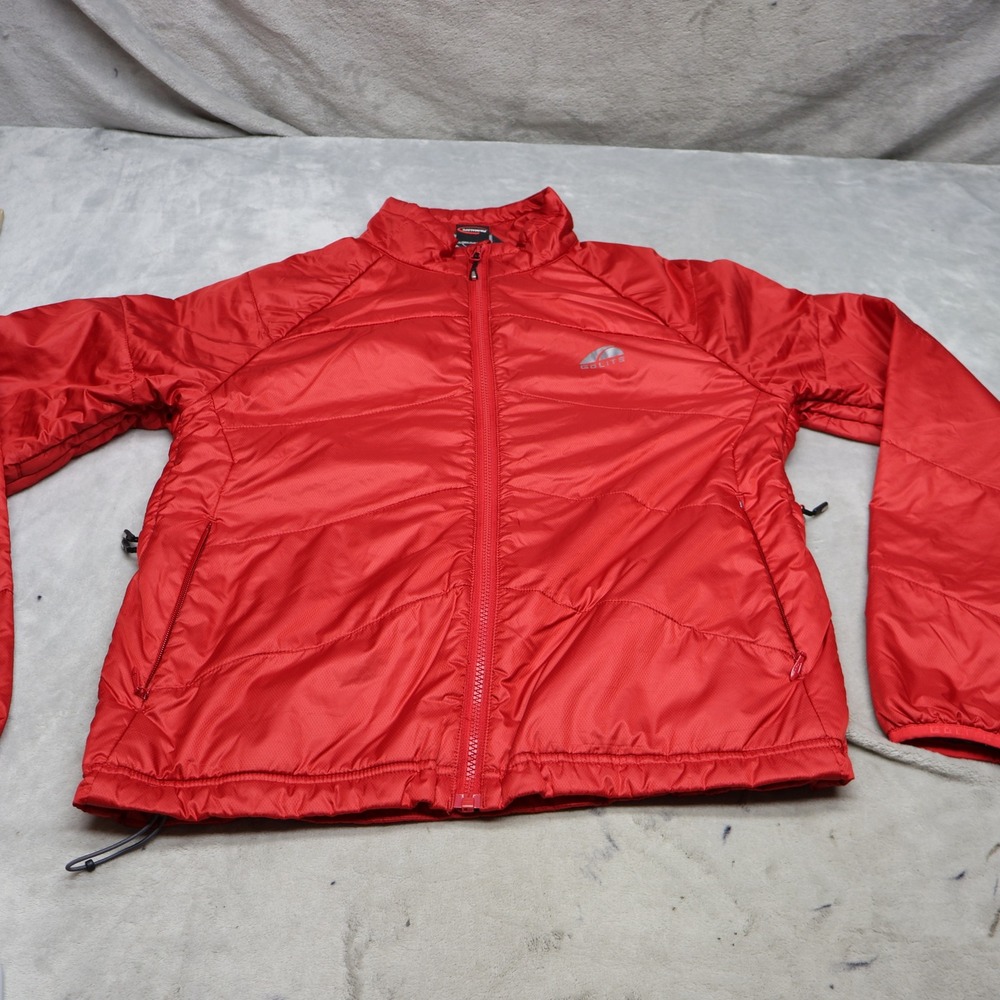 GoLite Jacket Mens Medium Red Ripstop Pit Zip Light Pack Full Zip Outdoor Hiking